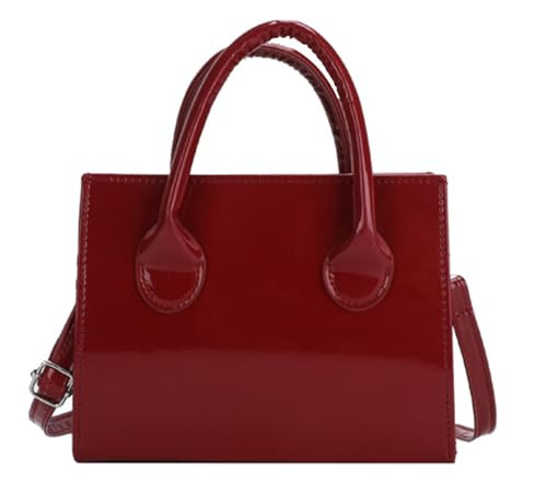 Brymthy Patent Leather Handbag Shinny Clutch Purse Mini Shoulder Bag Evening Purse for Women (Wine Red) | Amazon (US)