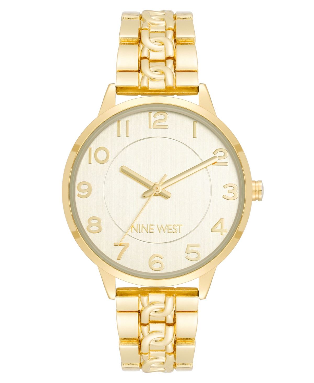 Nine West Women's Quartz Gold-Tone Alloy Link with Chain Design Bracelet Watch, 36.5mm - Gold-Tone | Macy's