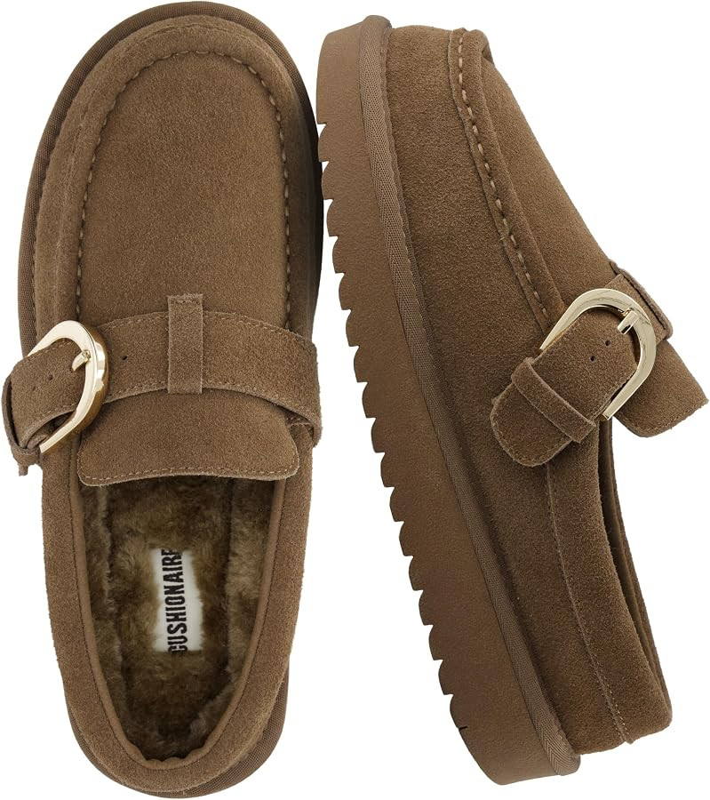 CUSHIONAIRE Origin Genuine Suede Mule Clogs for Women, Cozy Slip-On Moc Toe Loafer with Buckle an... | Amazon (US)