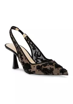 Betsey Johnson Nikki Embellished Slingback Pumps | Belk