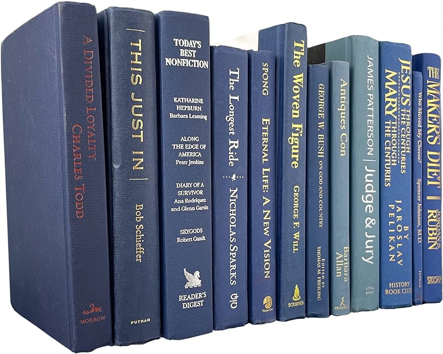 Modern Blue Books by Color | Real Hardback Books Home Decor | Bulk Bundle of Decorative Hardcover... | Amazon (US)