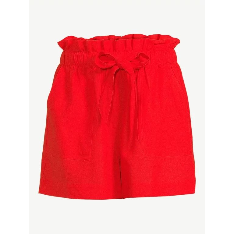 Scoop Women's Linen Blend Paper Bag Shorts | Walmart (US)