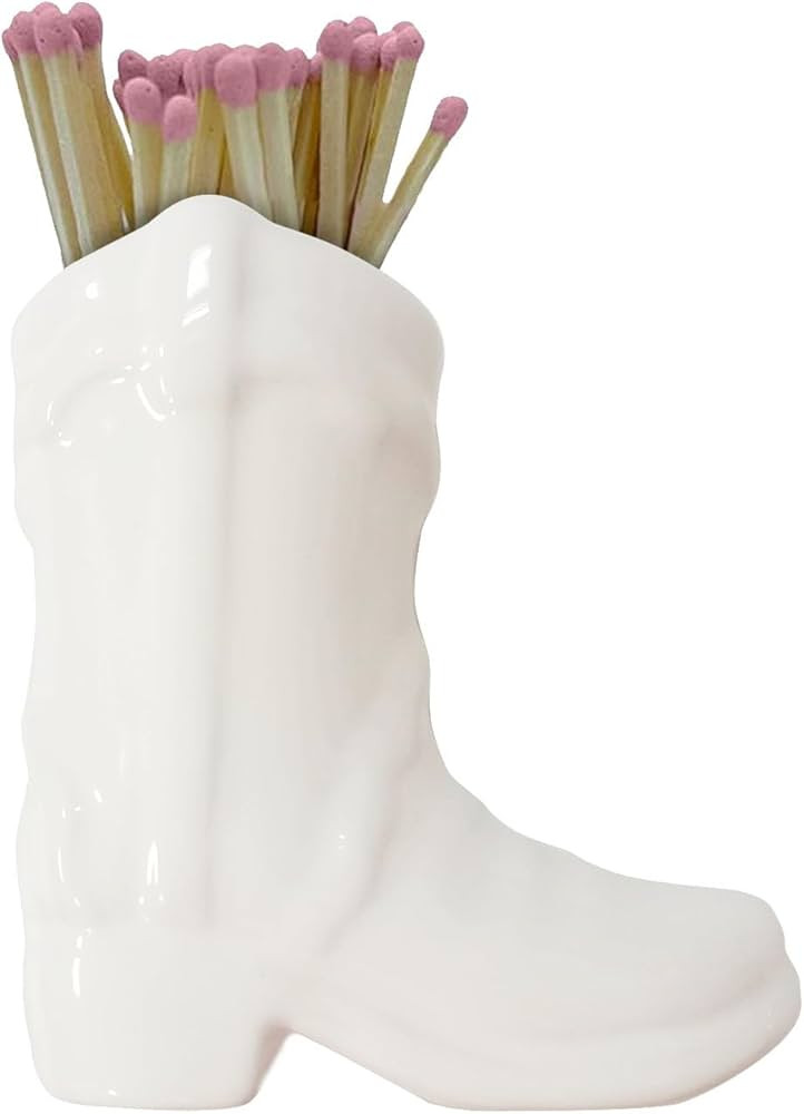 Cowboy Boot Match Holder,Ceramic Boot Match Holder,Cute Cowboy Boot Decor Cowgirl,Match Holder wi... | Amazon (US)