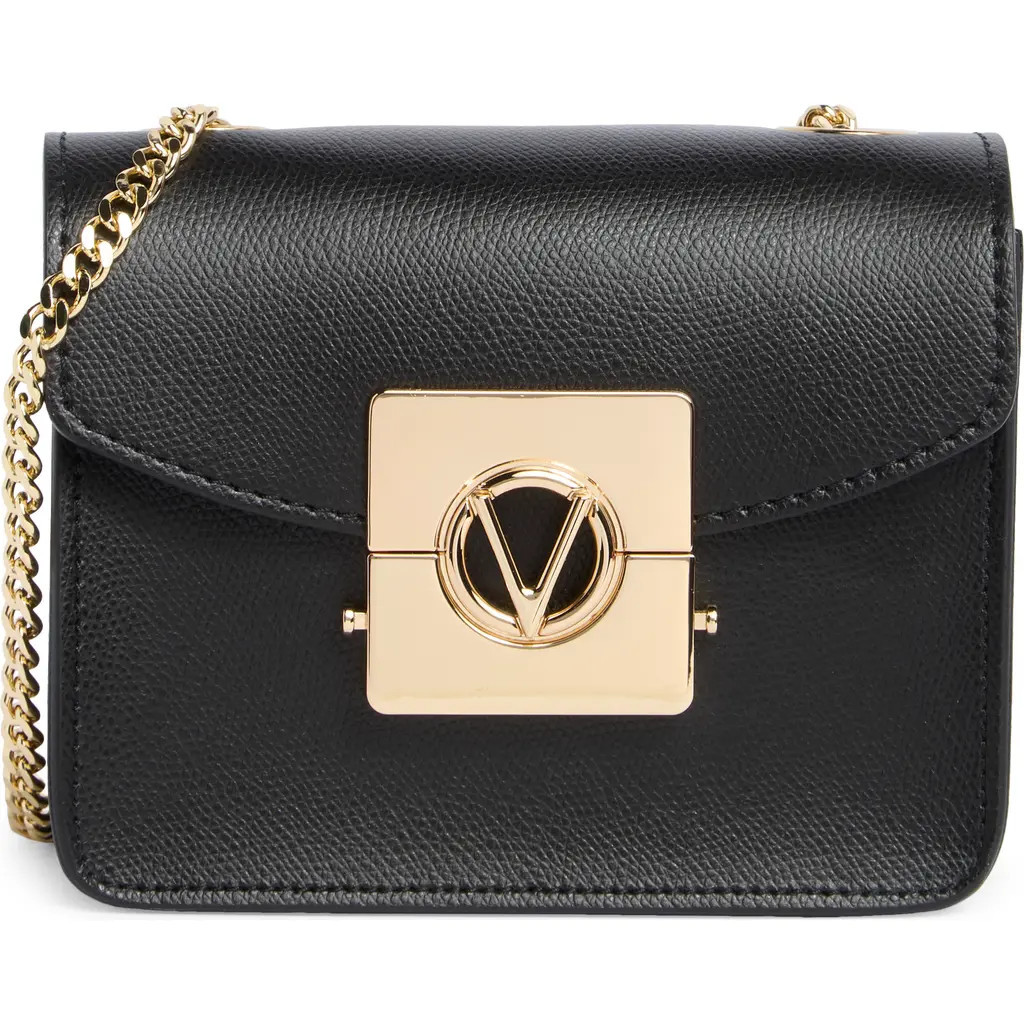 VALENTINO BY MARIO VALENTINO Bijou Bonbonniere Leather Crossbody Bag in Black at Nordstrom Rack | Nordstrom Rack