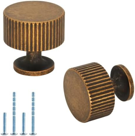 12 Pack Solid Vintage Antique Brass Cabinet Knobs Dresser Knobs, Drawer Pulls for Cabinets, Bathr... | Amazon (US)