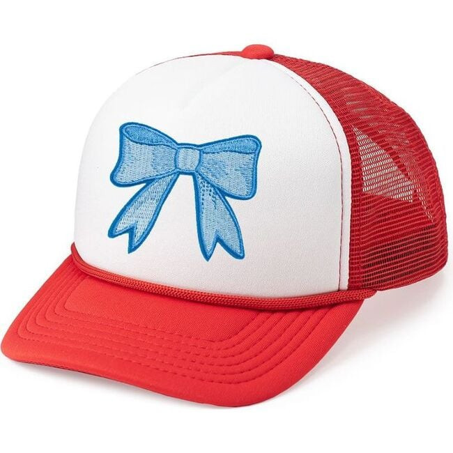Sweet Wink | Patriotic Bow Patch Trucker Hat, (Red, One Size) | Maisonette | Maisonette