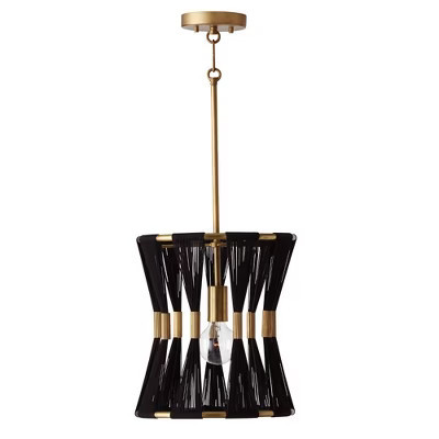 Capital Lighting Bianca 1 - Light Pendant in  Black Rope/Patinaed Brass | Target