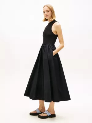 \u00c4rmelloses Slim Fit Popeline-Maxikleid | Tommy Hilfiger (DE)
