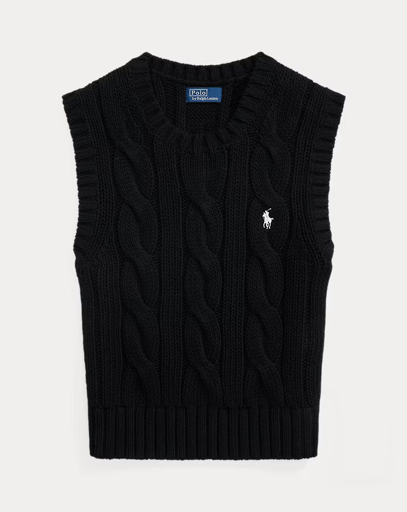 Kurzer Baumwollpullunder mit Zopfmuster | Ralph Lauren (DE & AT)