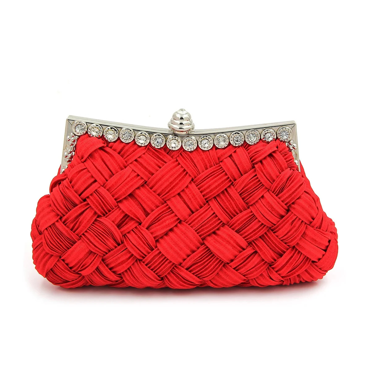 Elegant Braided Pleated Glitter Rhinestone Clutch Evening Bag - Walmart.com | Walmart (US)