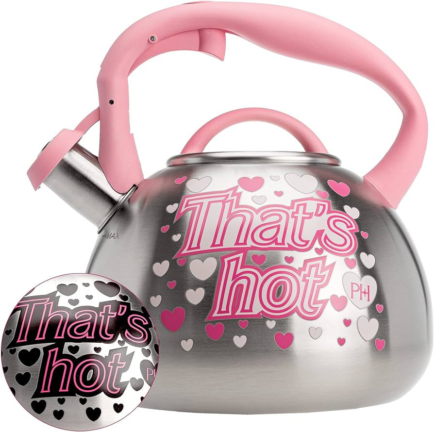 Paris Hilton Whistling Stovetop Tea Kettle, Stainless Steel with Color Changing "That's Hot" Heat... | Amazon (US)