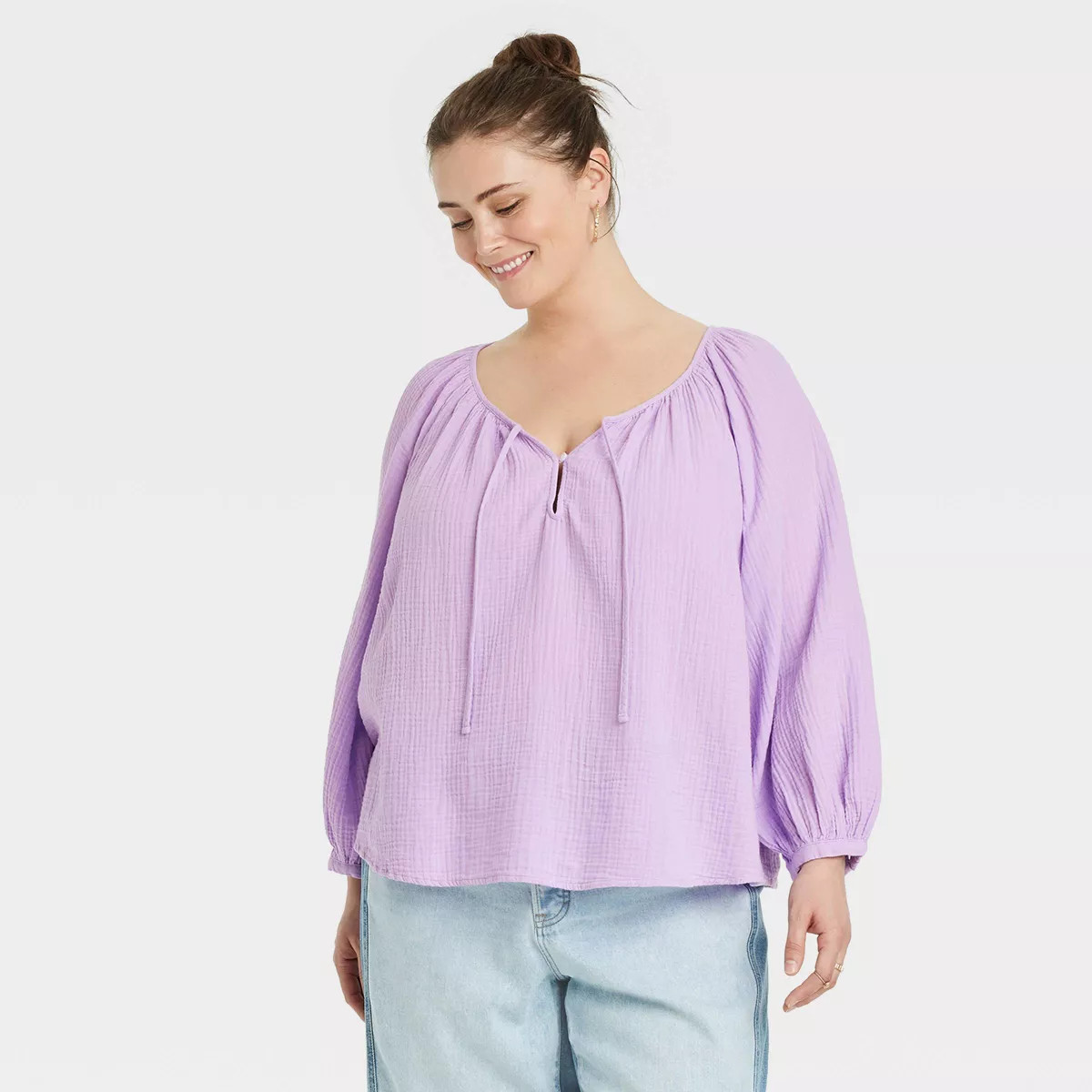 Women's Balloon Long Sleeve Everyday Blouse - Universal Thread™ | Target