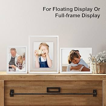 Egofine 8x10 Floating Frames Set of 2, Double Glass Picture Frame, Made of Solid Wood Display Any... | Amazon (US)