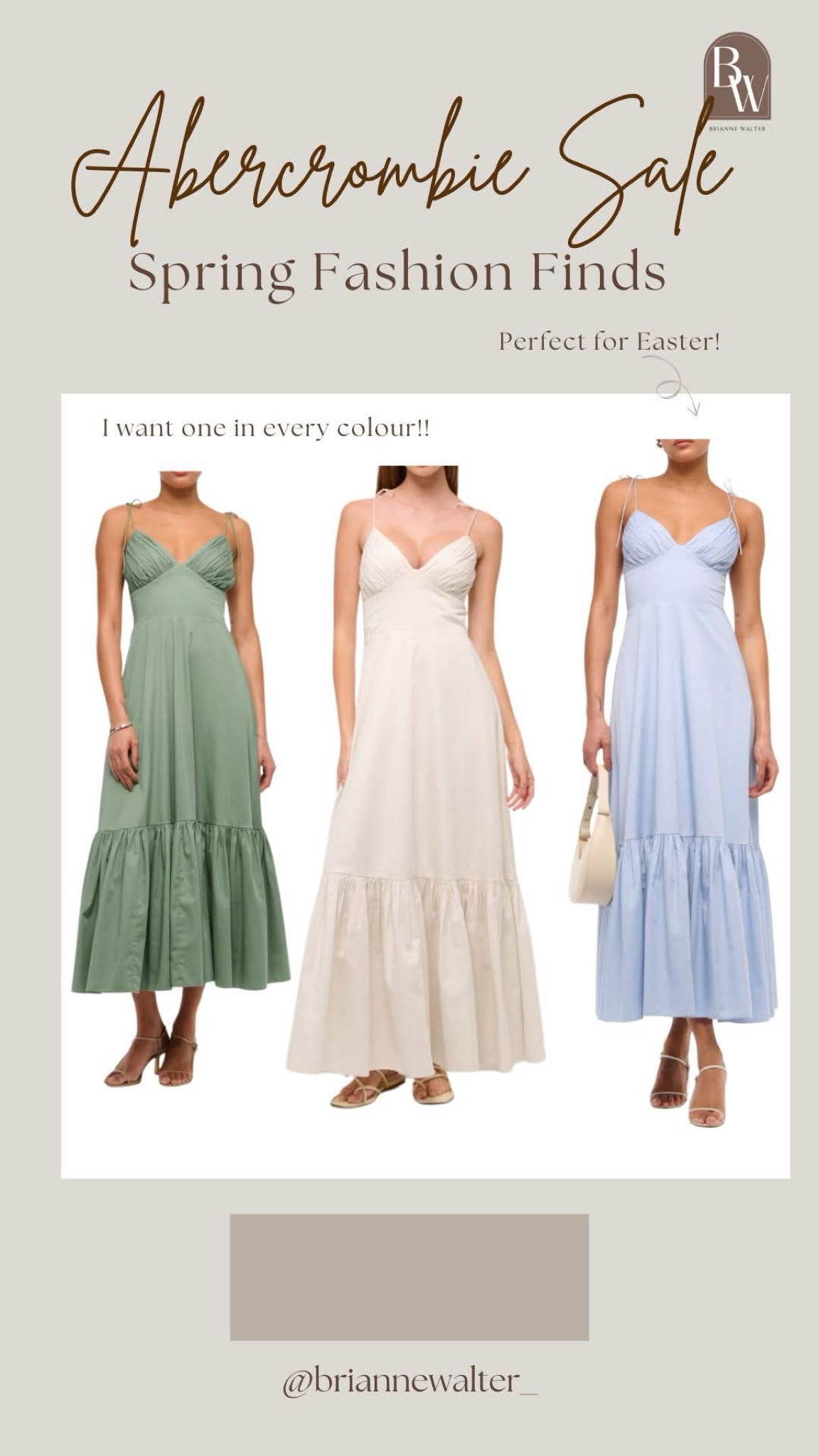 Abercrombie is having a 20% off sale and I seriously want one of these spring dresses in every colour!! The baby blue is super low in stock and would be perfect for Easter or a spring wedding, or baby shower  

#LTKSeasonal #LTKStyleTip #LTKSaleAlert