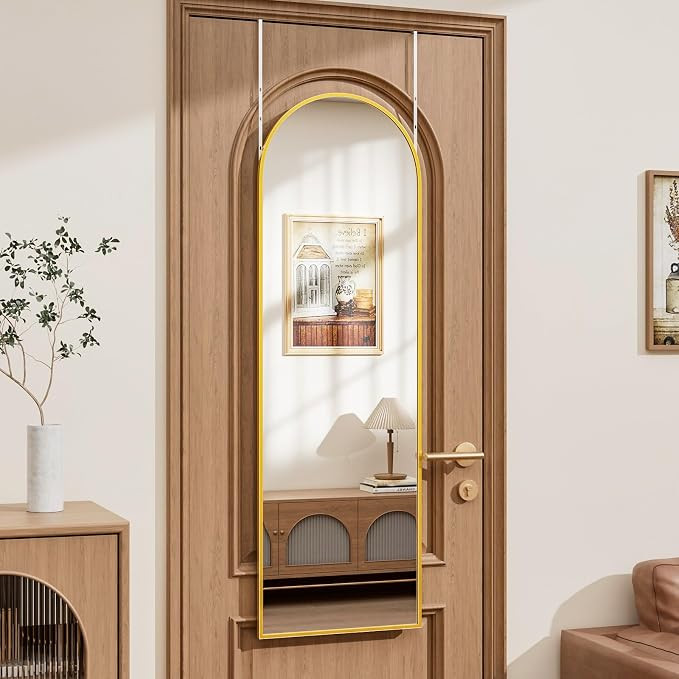 Rowjut Full Length Door Mirror, Wall Mounted Wall Mirrors, 50"X16" Arched Behind Door Mirror for ... | Amazon (US)