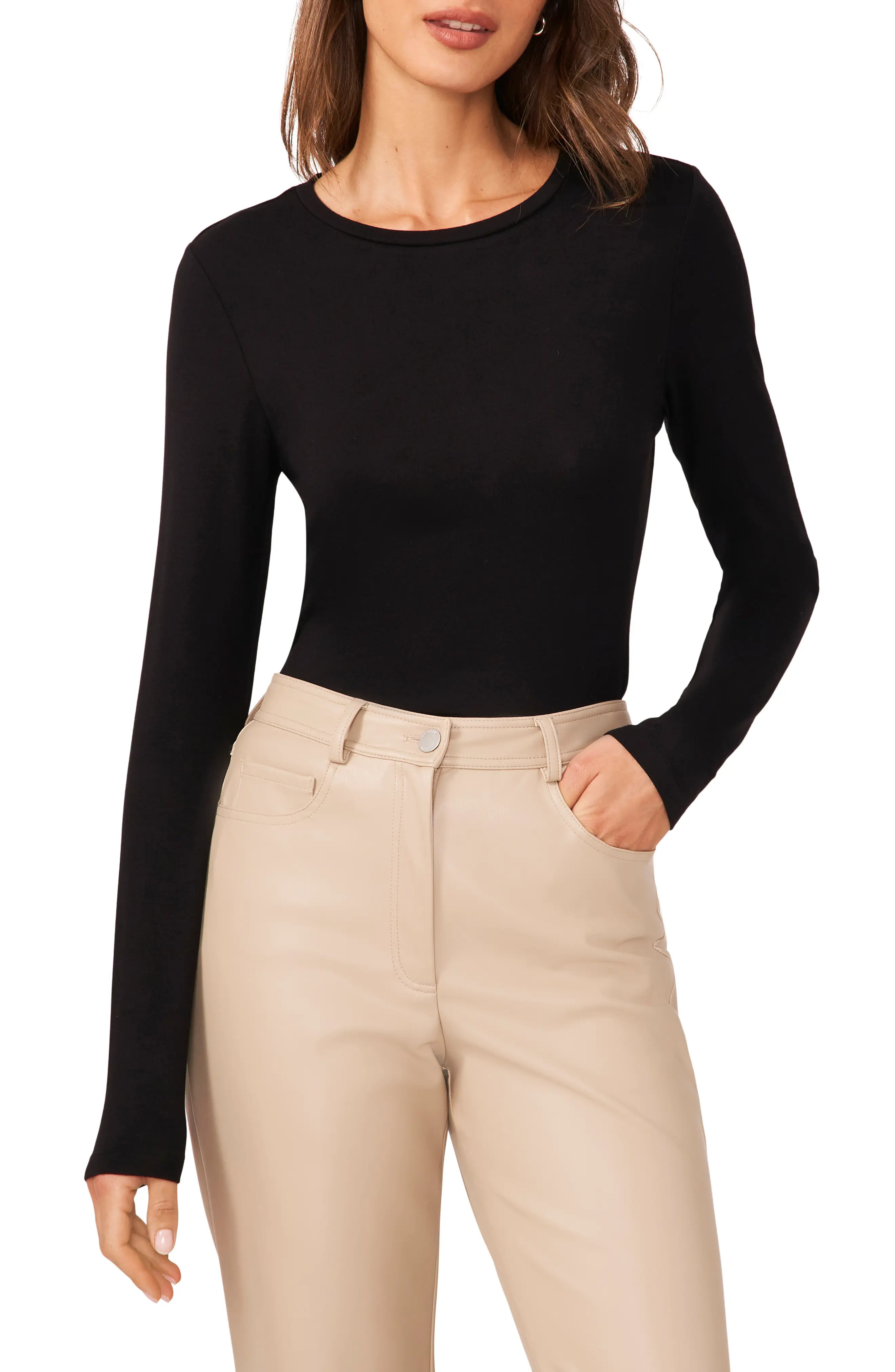 Halogen\u00ae Crewneck Long Sleeve T-Shirt (Women) | Nordstrom | Nordstrom