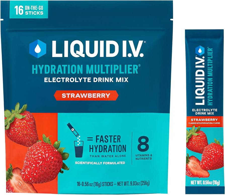 Liquid I.V.® Hydration Multiplier - Strawberry | Electrolyte Powder Drink Mix | 1 Pack (16 Servi... | Amazon (US)