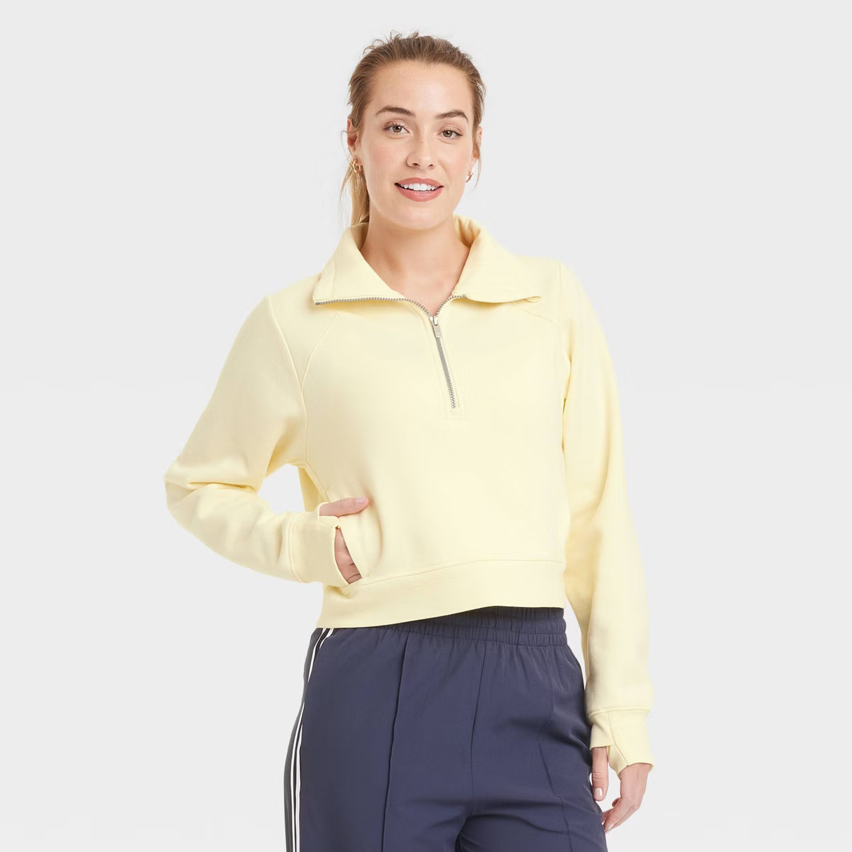 Women's Fleece Half Zip Pullover Sweatshirt - All In Motion™ | Target