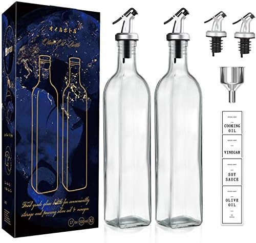 GMISUN Olive Oil Dispenser Bottle with 17oz / 500ml Cooking Oil Container, Spout, Funnel and Labe... | Amazon (US)