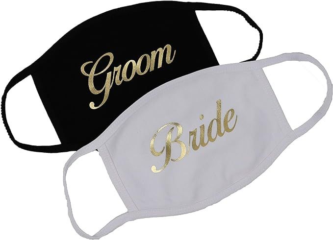 Bride & Groom Gift Set Newlyweds Wedding Party Custom Made in USA Double Layered Cotton | Amazon (US)