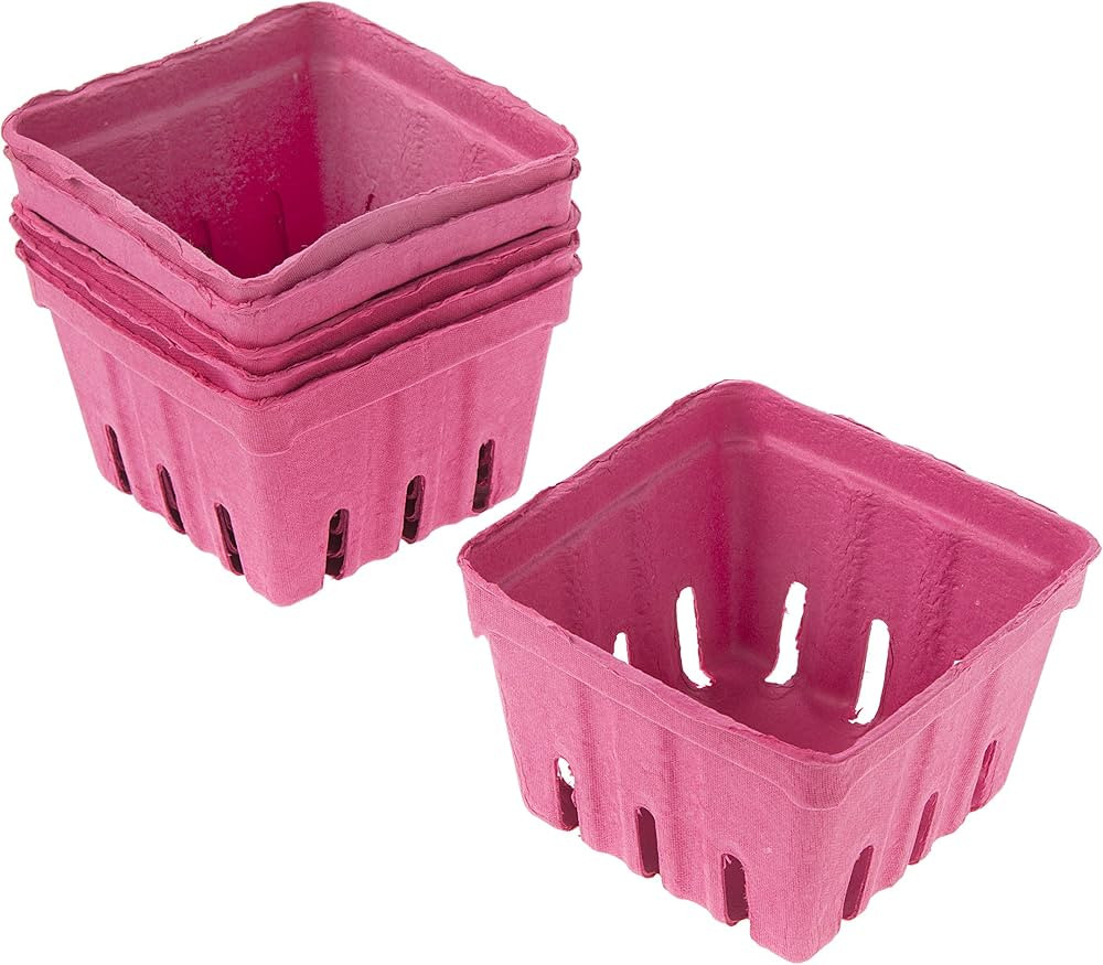 Darice Fuchsia Paper Berry Basket, Pink, 6 Piece | Amazon (US)