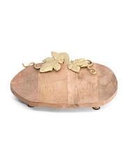 13in Wood Pumpkin Plater | Marshalls