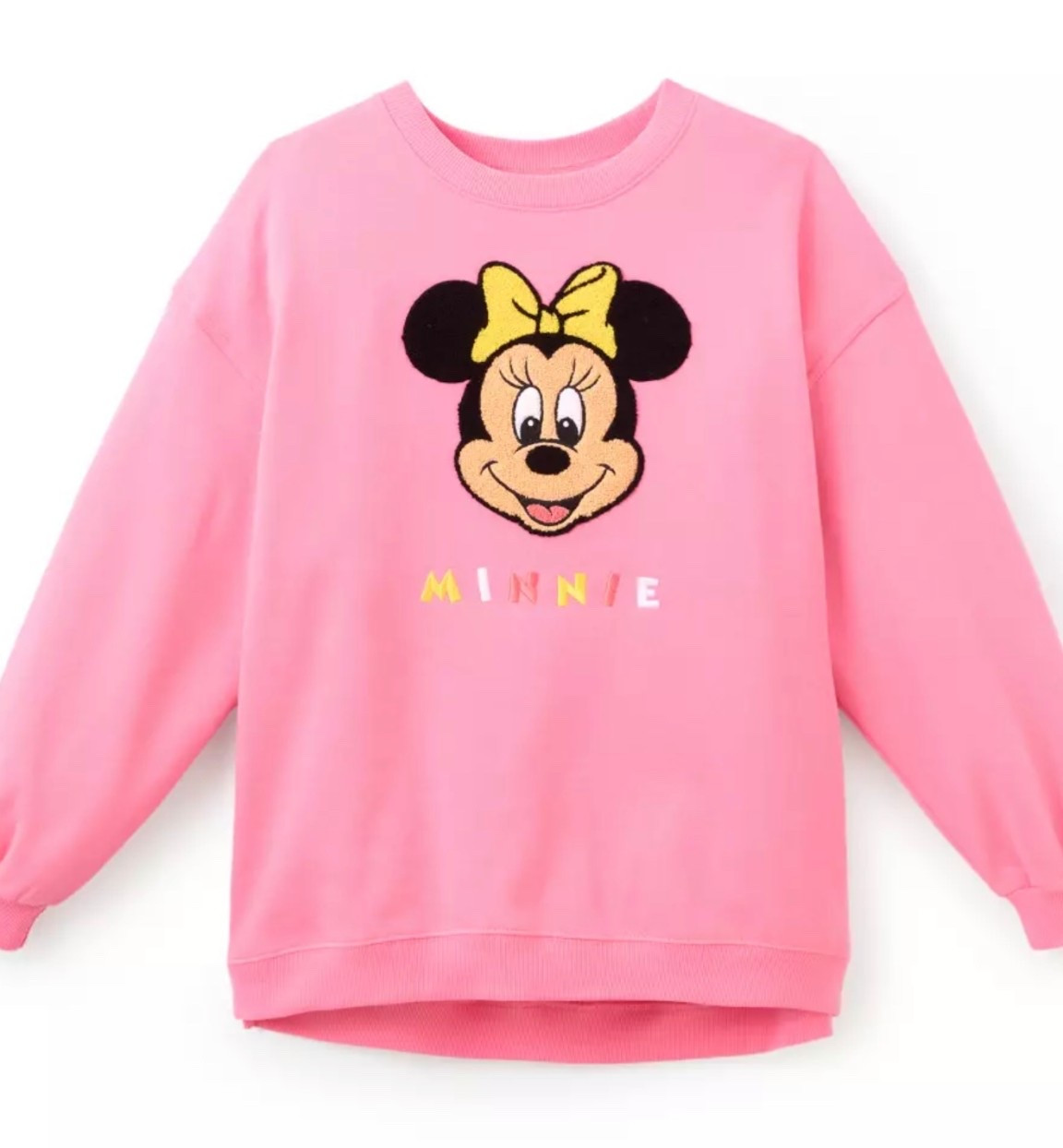 The viral pink Minnie Mouse Disney face character sweatshirt is finally available online #disney #disneystyle 