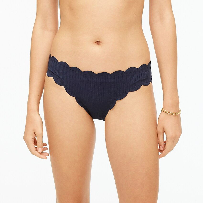 Scallop piqué surf hipster bikini bottom | J. Crew US