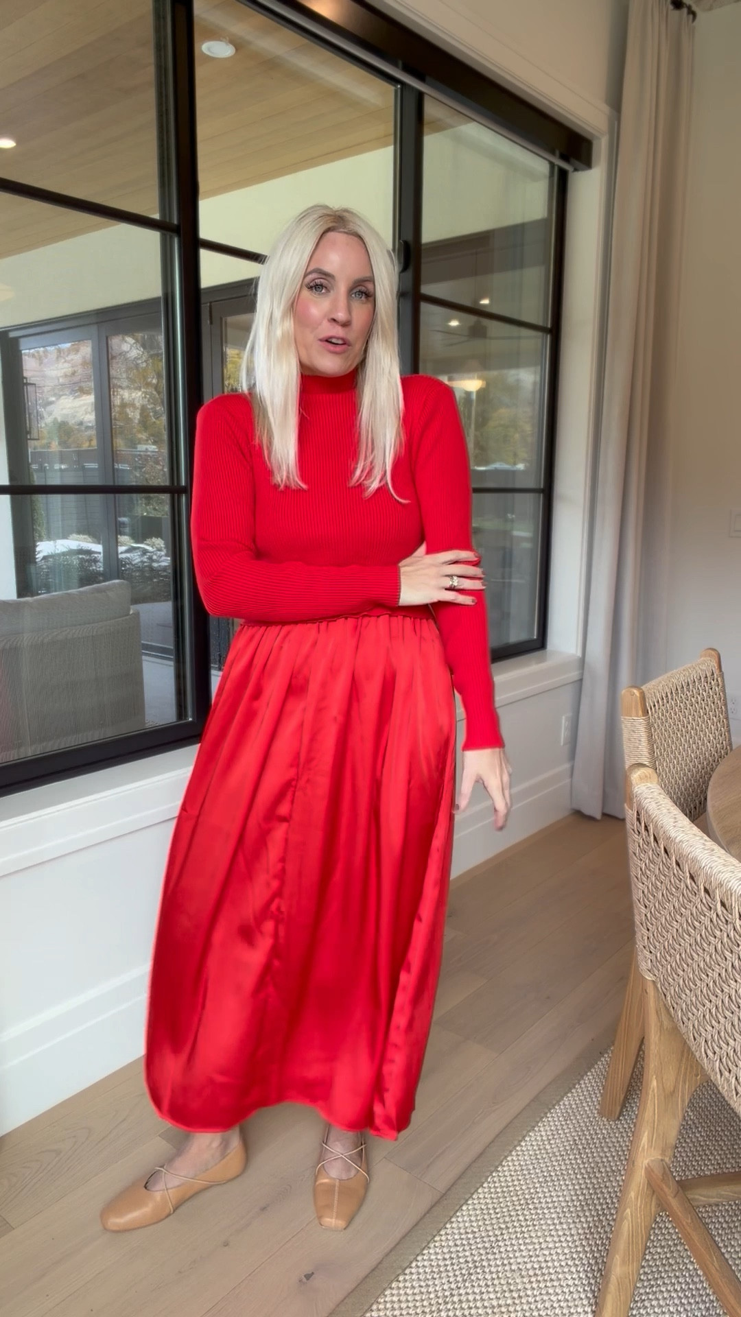 The color of this dress is perfect for the holidays! I do a size M

#LTKFindsUnder100 #LTKStyleTip #LTKFindsUnder50