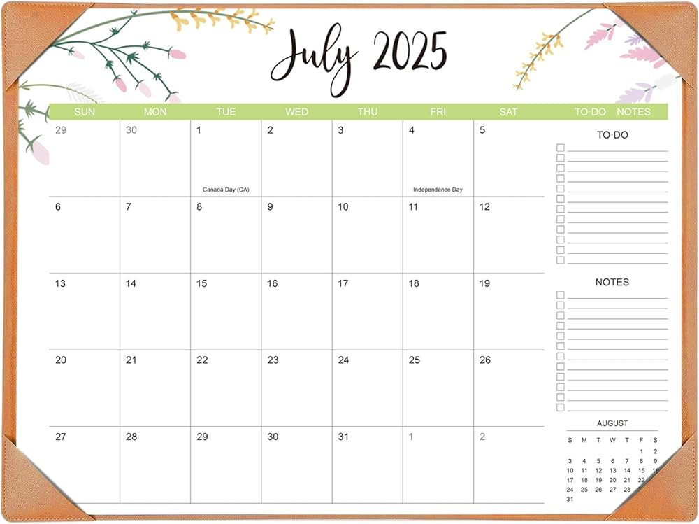 Desk Calendar 2025-2026 with Desk Mat – 22" x 17" Large Desk Pad Calendar Runs From Jul 2025 to... | Amazon (US)