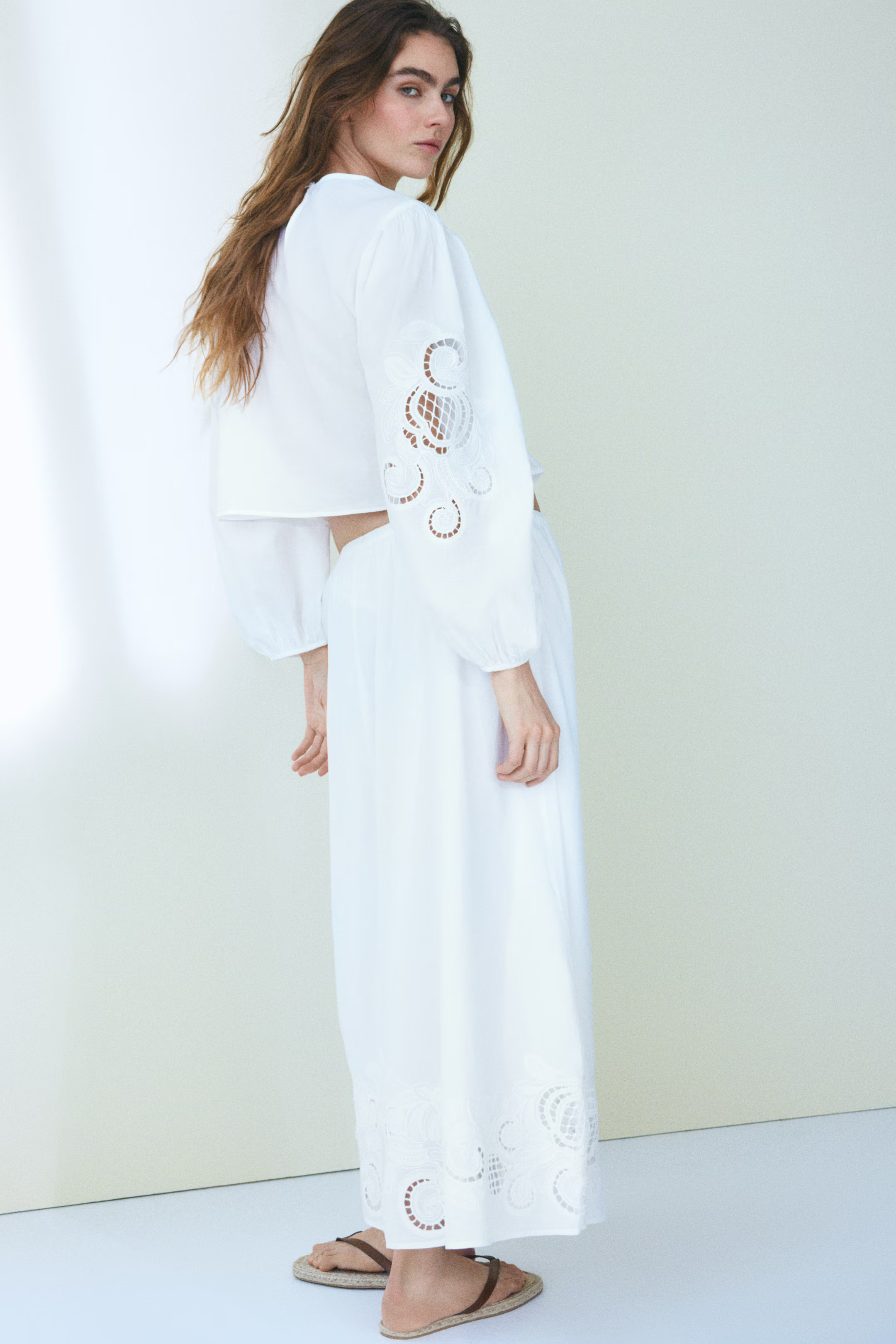 Eyelet-Embroidered Cotton Blouse | H&M (US + CA)