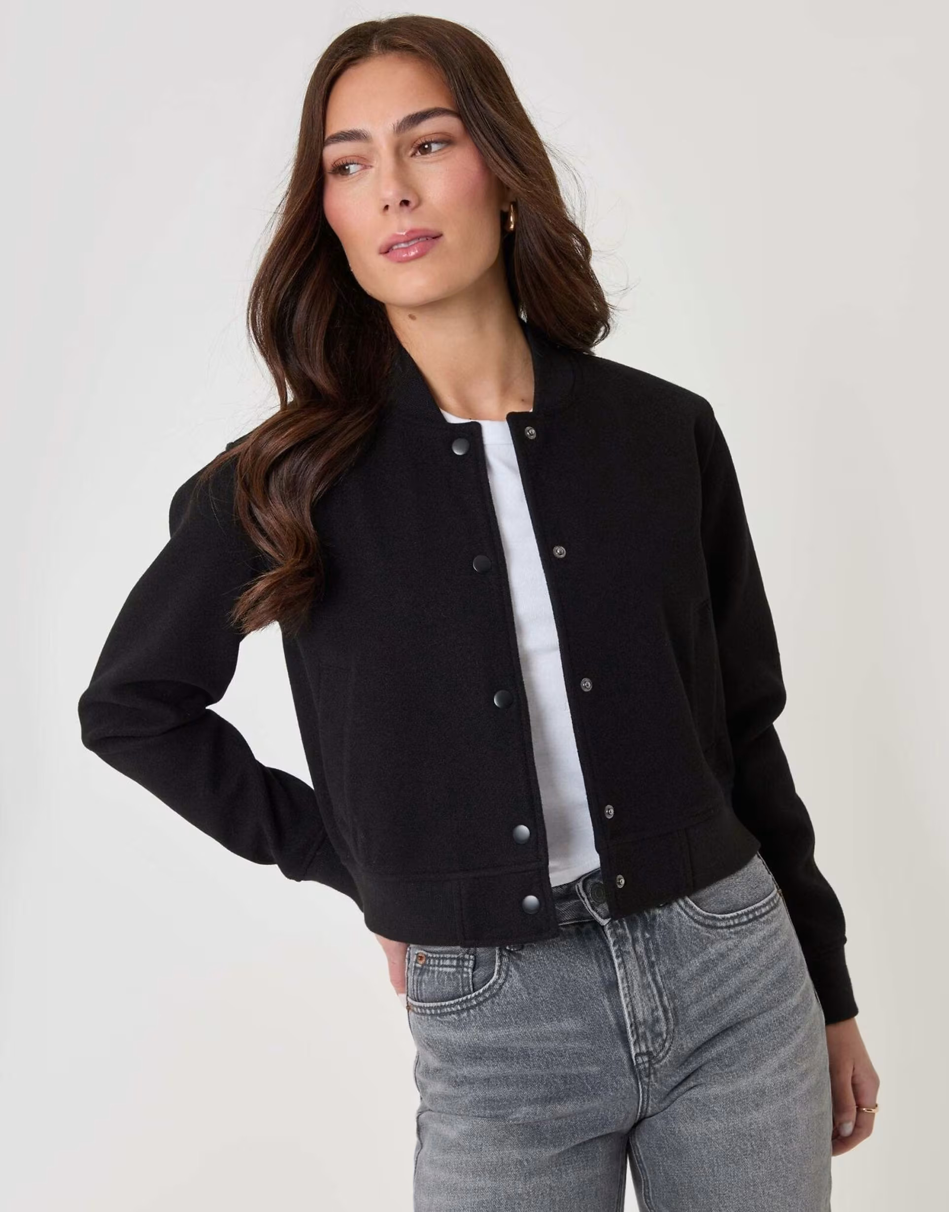 \u203a Threadbare Faux wool bomber jacket in black | ASOS (Global)
