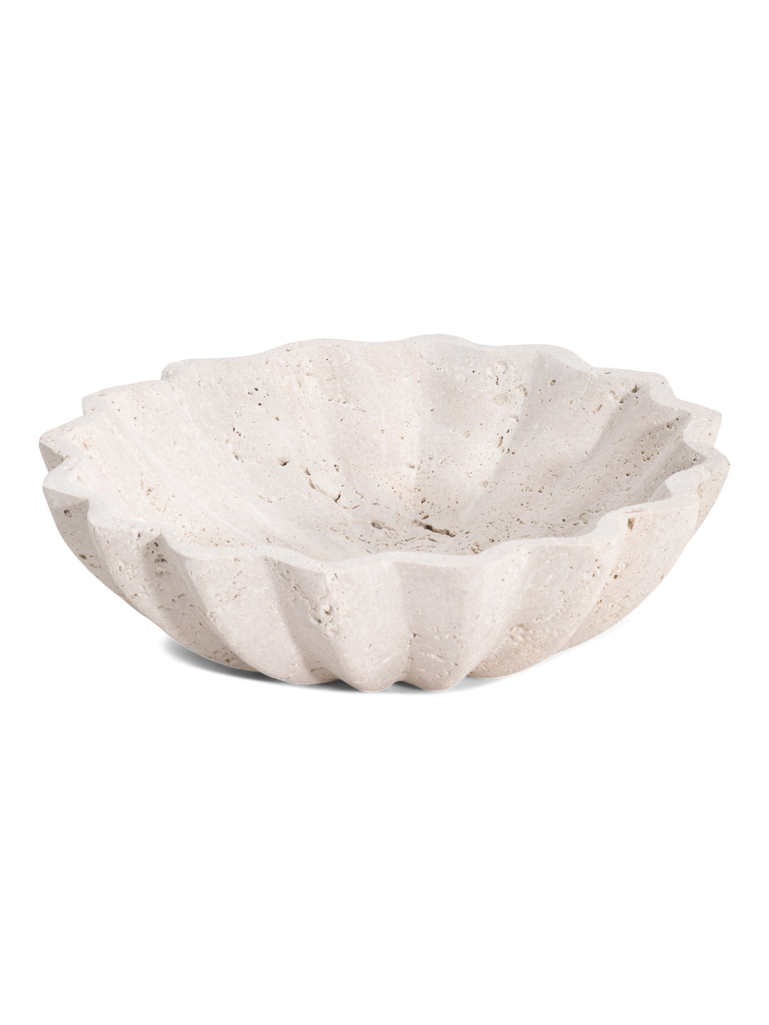 10in Fluted Travertine Stone Bowl | TJ Maxx