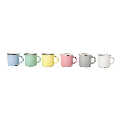 Set of 6 Tinware Espresso Mugs - Canvas - Multi | One Kings Lane