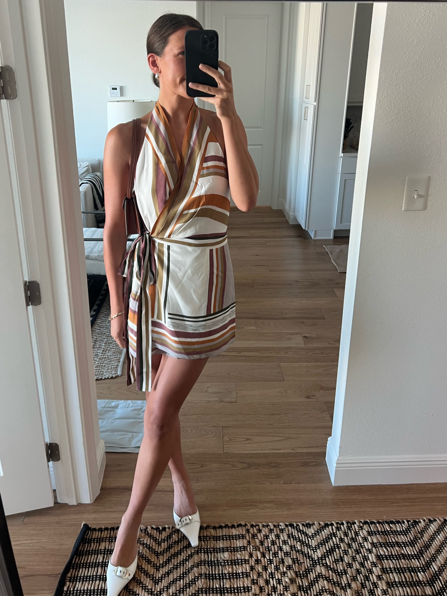 neck halter mini dress Ramy Brook Sam Halter Mini Dress in Black