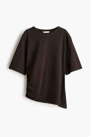 H & M - Draped T-Shirt - Dark Brown | H&M (US + CA)