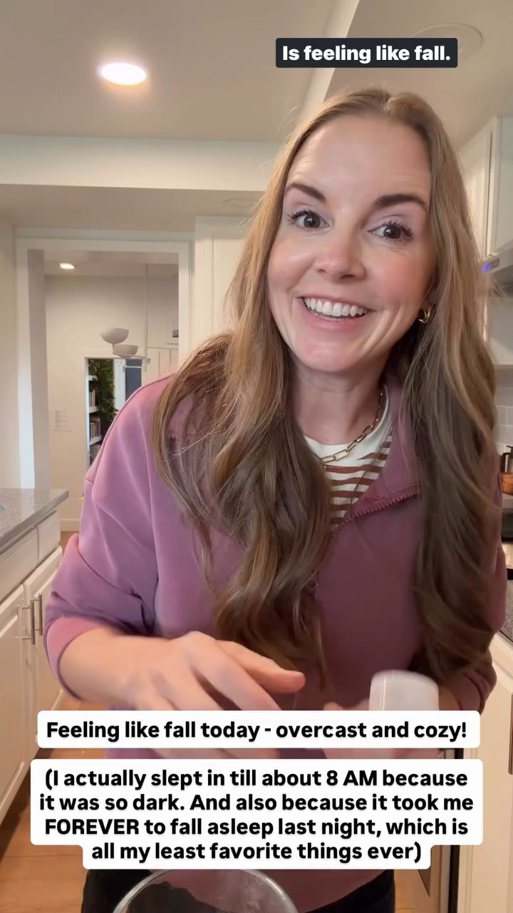 Feeling like fall today - overcast and cozy! 

(I actually slept in till about 8 AM because it was so dark. And also because it took me FOREVER to fall asleep last night, which is all my least favorite things ever)

*My clear protein powder I am making is 25% off with code 25BTSORGAIN

#LTKSeasonal