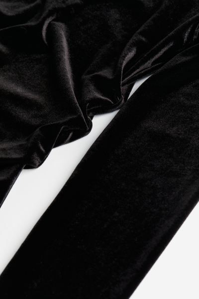 Fitted Velour Dress - Black - Ladies | H&M US | H&M (US + CA)