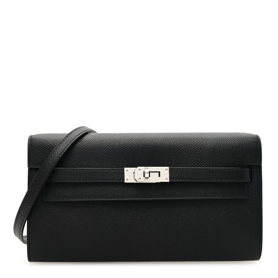 Epsom Kelly Wallet To Go Black | FASHIONPHILE (US)