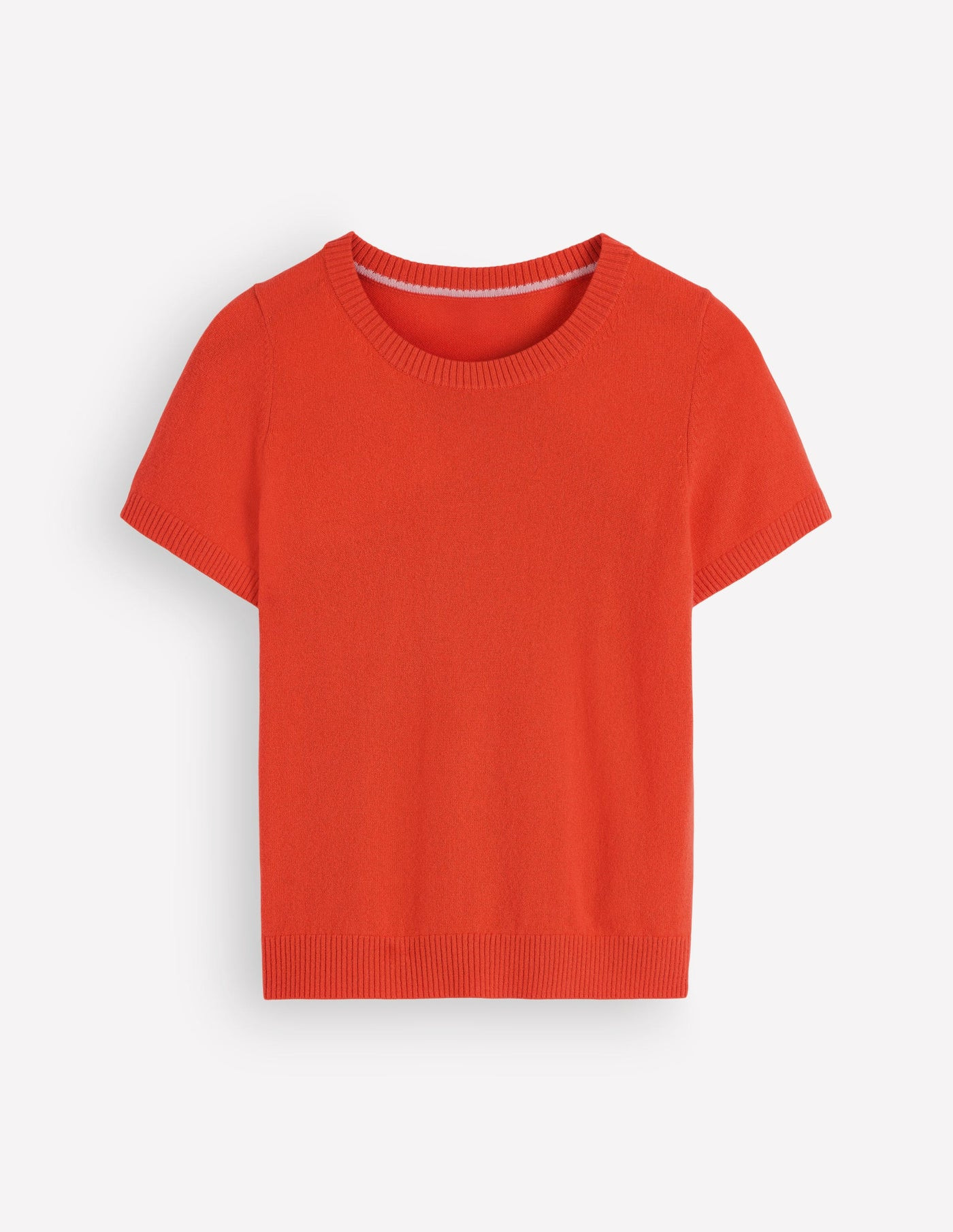 Elsie Kaschmir-T-Shirt mit Rundhalsausschnitt-Orange Lilie | Boden DE