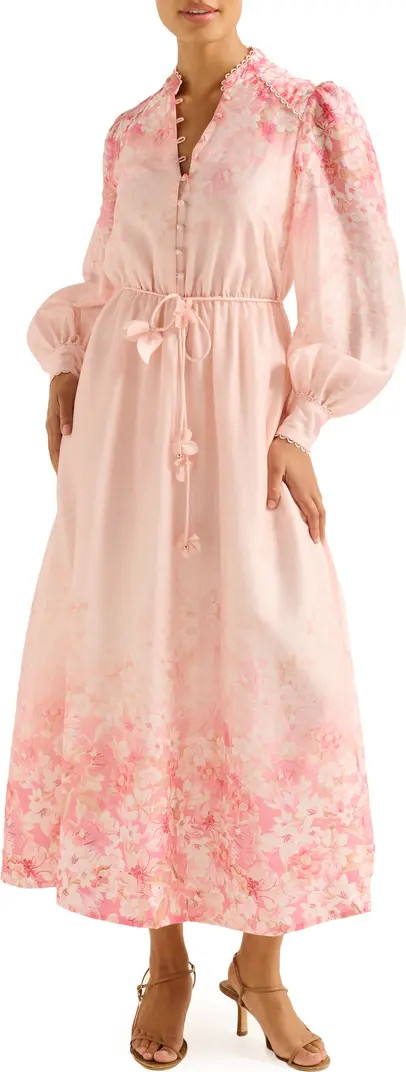 Ever New Courtney Placed Floral Long Sleeve Dress | Nordstrom | Nordstrom