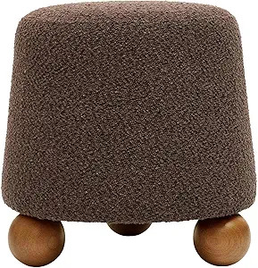 Tov Furniture Jaine Upholstered Stool (Chocolate Brown) | Amazon (US)