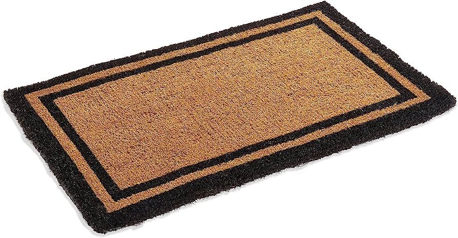 Natural Coco Coir Outdoor Doormats with Black Border Keep Your House/Office Clean - Welcome Guest... | Amazon (US)