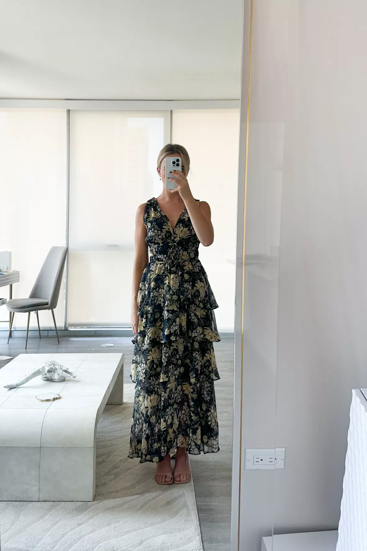 Fashionably Refined Black Floral Print One-Shoulder Maxi Dress
