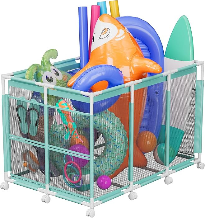 Pool Float Storage \u2013 Outdoor Pool Toy Storage Organizer for Pool Noodles, Toys, Floats, Ball... | Amazon (US)