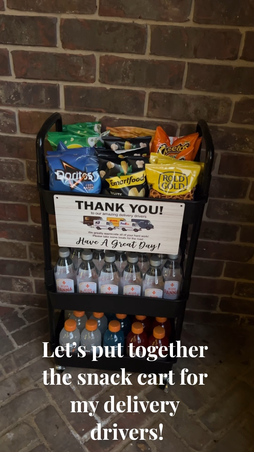 Put together an easy snack cart for your delivery drivers!

Let me know if there’s something specific I should add!

#LTKHome #LTKHoliday #LTKdayinmylife