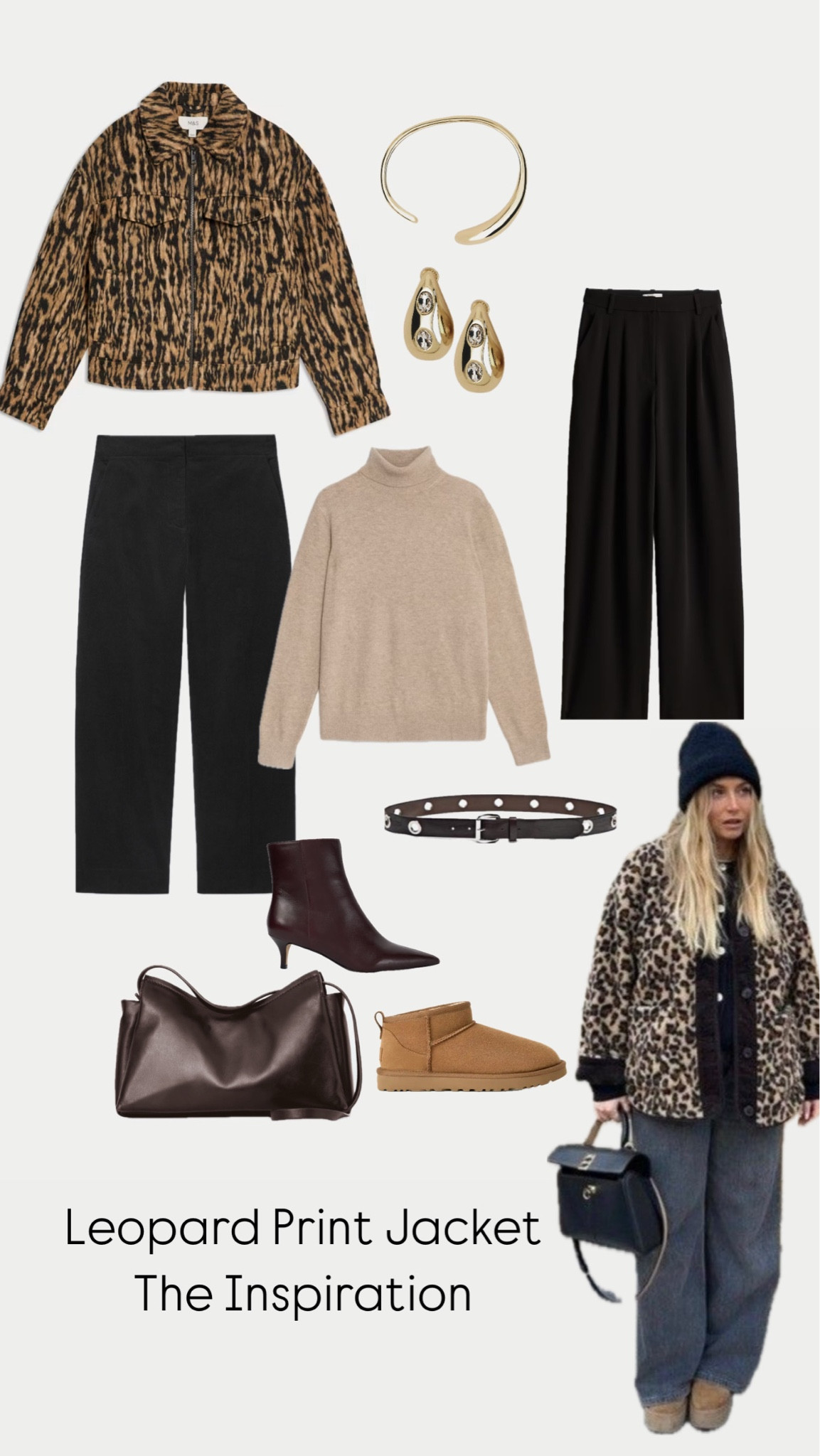 #wtwin January 
I bought the leopard print jacket in a 14

Cos corduroy cropped trouser
Black wide leg trousers
Gold jewellery 
Burgundy bag
Studded belt


#LTKmidsize #LTKwinter #LTKstyletip