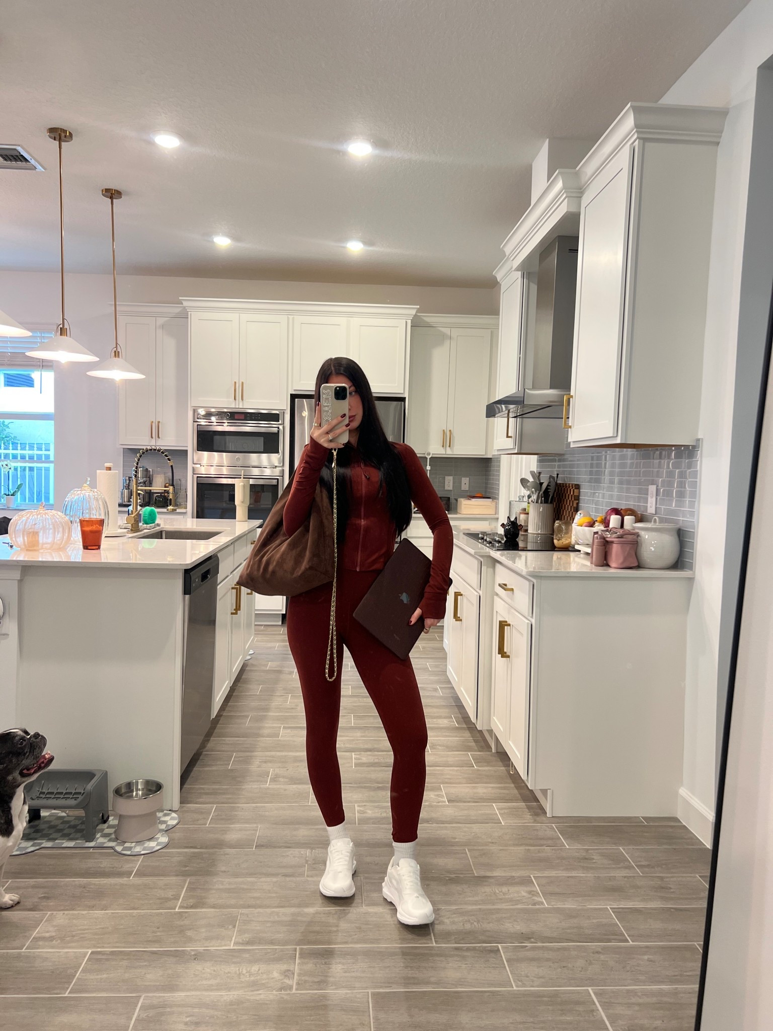 OOTD ❤️ obsessed with this burgundy lulu set that’s giving all the fall vibes 🍁🍂🤎 