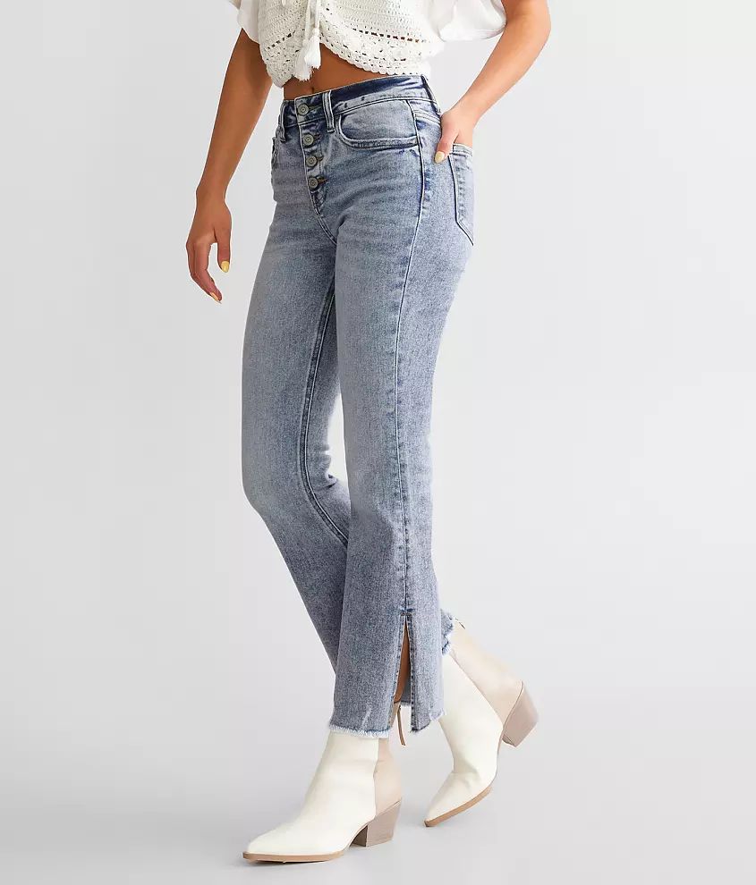 High Rise Cropped Split Flare Stretch Jean | Buckle