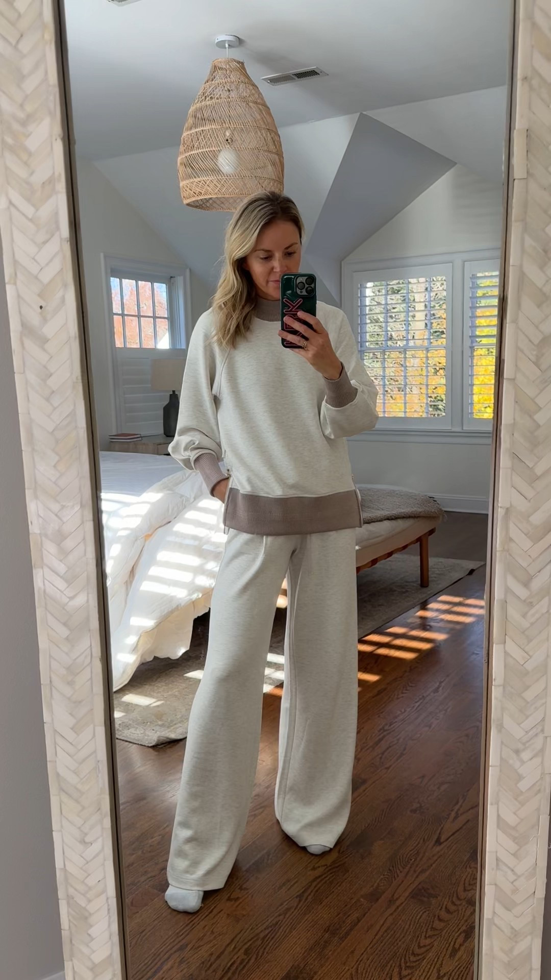 Comfy matching set! Loved the green so much I grabbed in a 2nd color. Size small in both. I’m 5’5 wearing the 32” inseam bottoms with the waist folded. Wish I got the 29.5” inseam 

#LTKmomlife #LTKGiftGuide